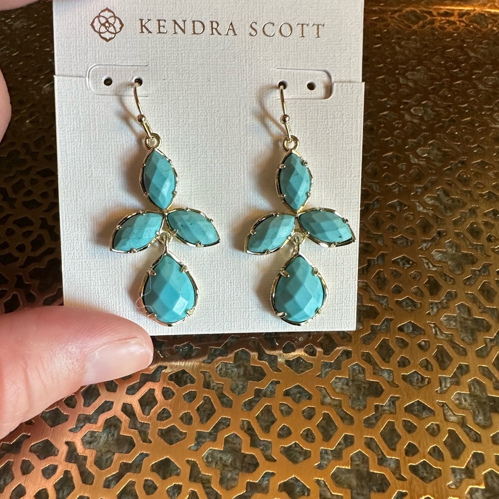 Vintage Kendra Scott Kendalls in turquoise with gold frame